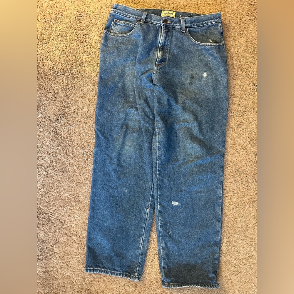 L.L. Bean Relaxed fit jeans flannel lined 36x32